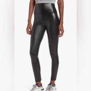 BP Black Shiny Faux Leather Pull-On Leggings